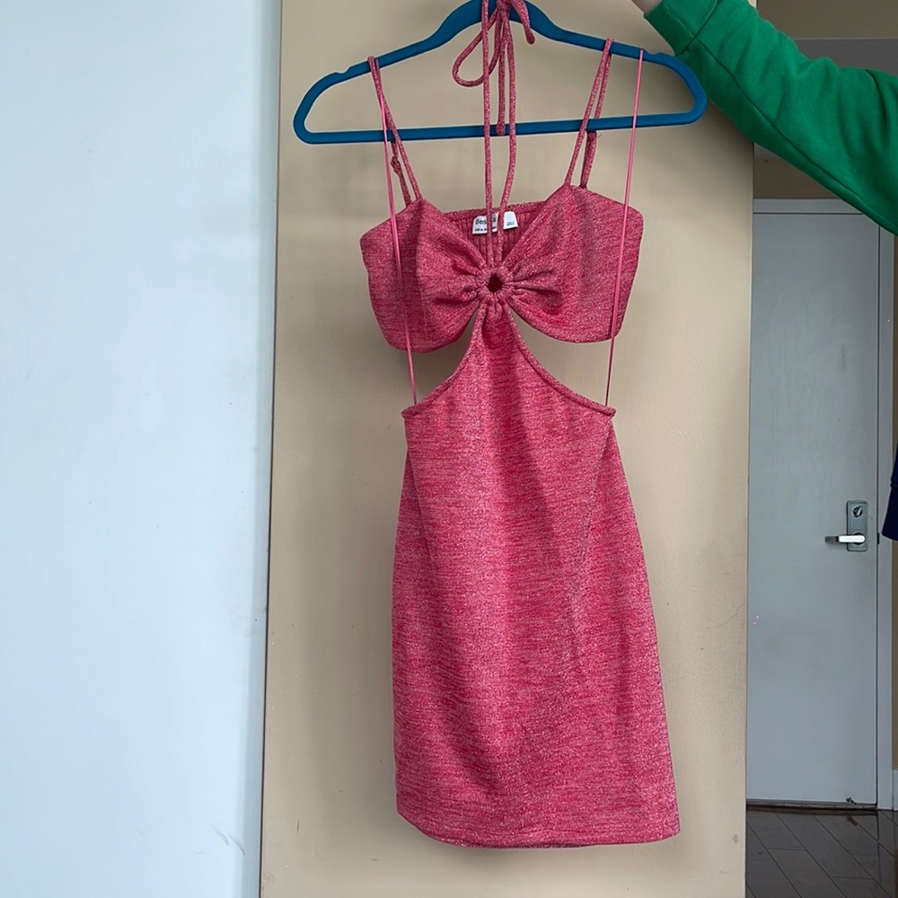 Bershka Pink Sparkle Mini Dress M